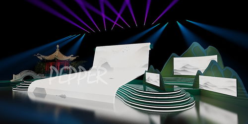 江南風跨年舞美效果圖設計